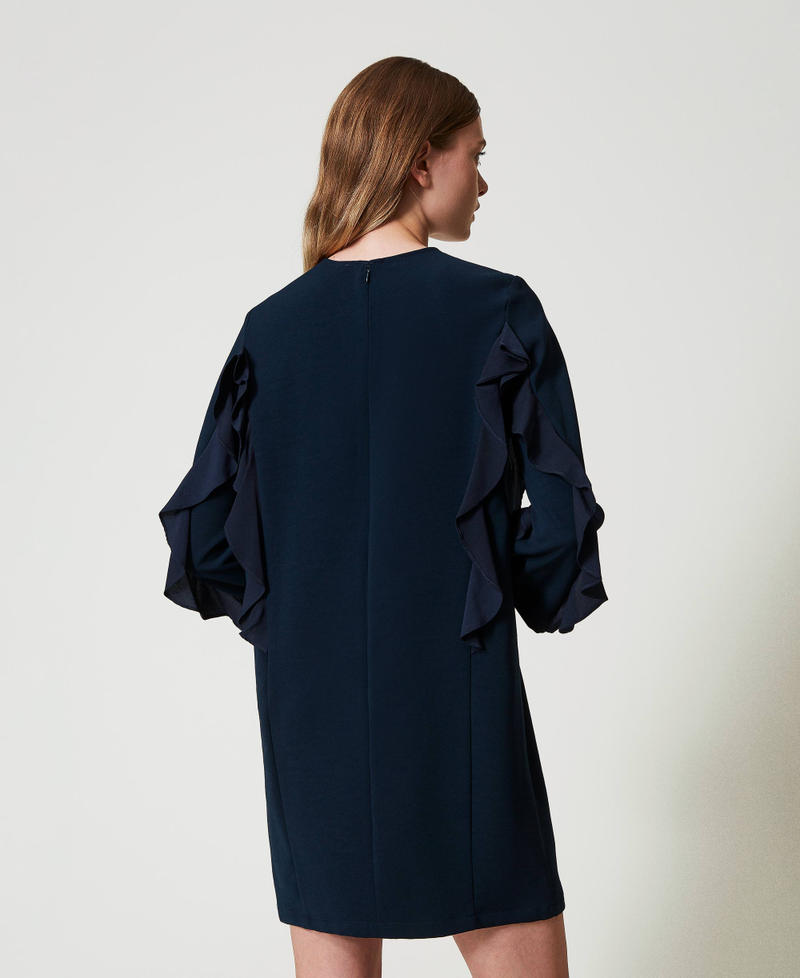 Scee By Twin Set Abito Corto In Cady Con Volant