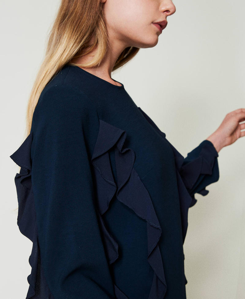 Scee By Twin Set Abito Corto In Cady Con Volant