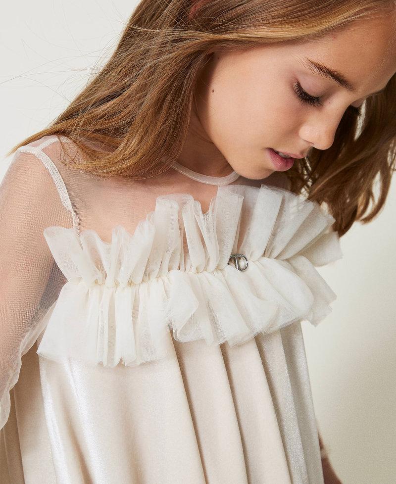 Scee By Twin Set Abito Corto In Ciniglia E Tulle