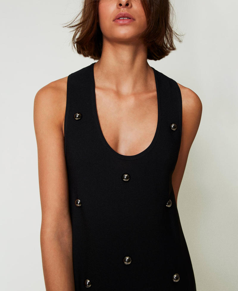 Scee By Twin Set Abito Corto In Maglia Con Borchie