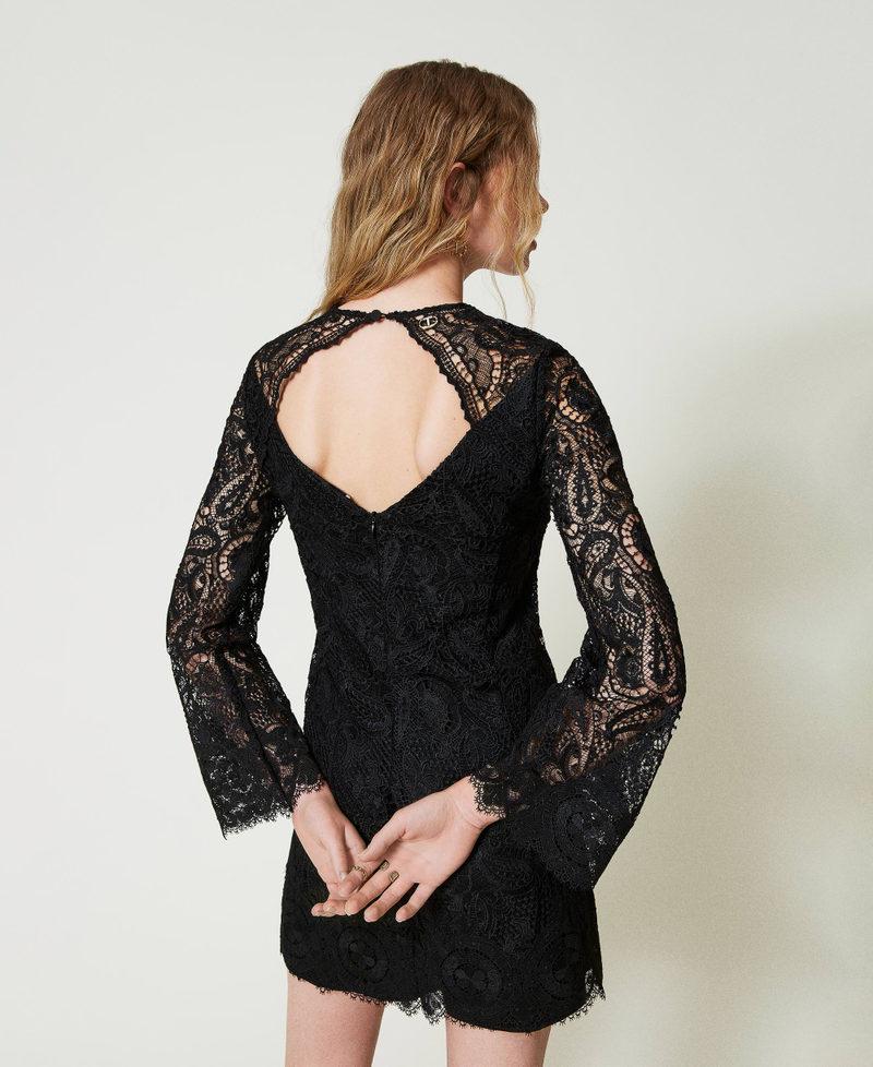 Scee By Twin Set Abito Corto In Pizzo Macramè