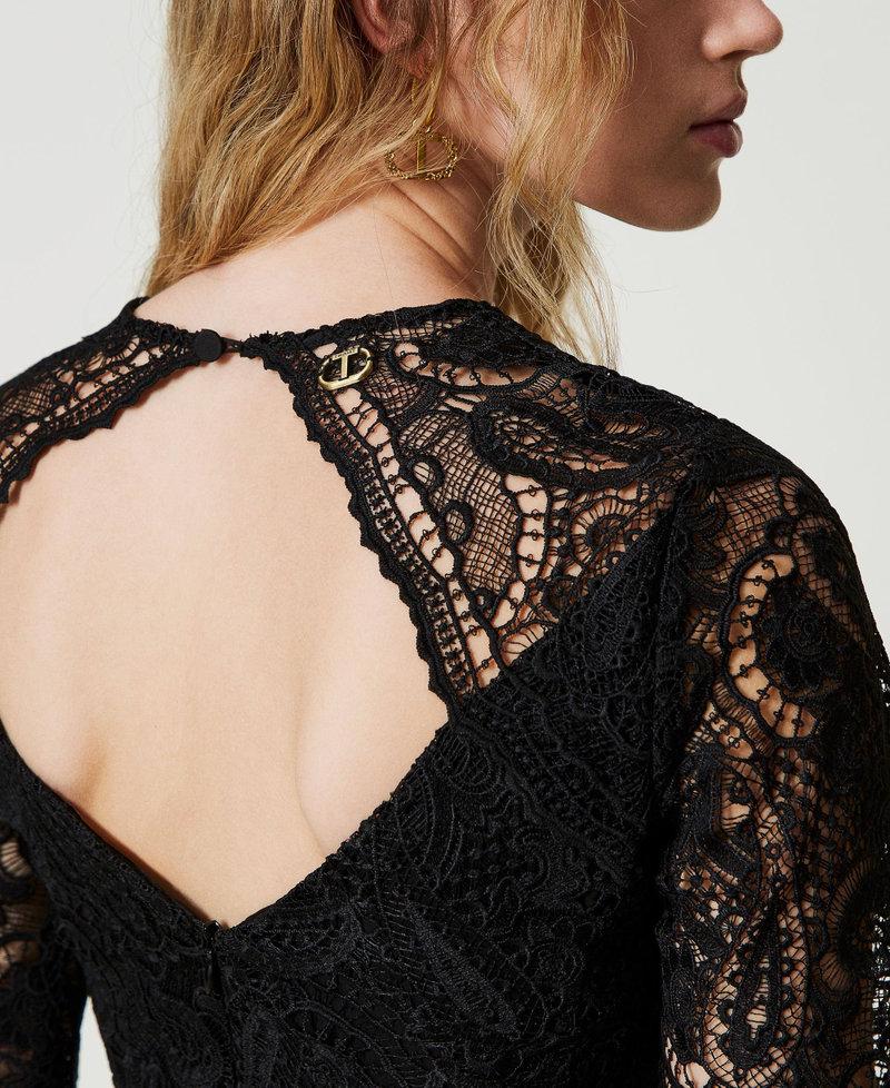 Scee By Twin Set Abito Corto In Pizzo Macramè