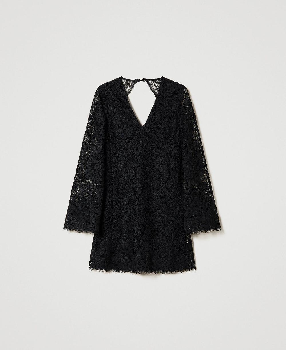 Scee by twin set Abito corto in pizzo macramè