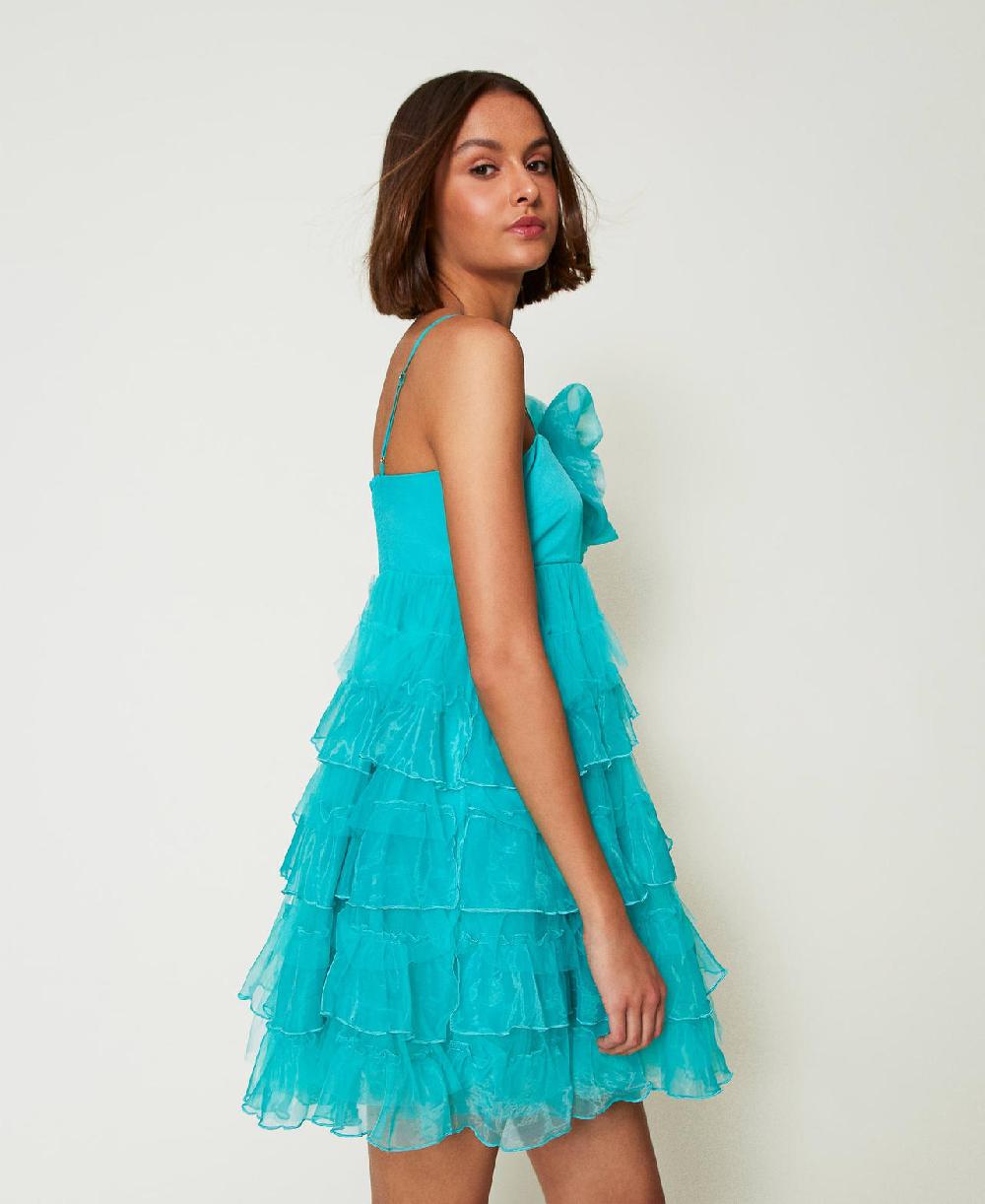 Scee By Twin Set Abito Corto In Tulle E Organza