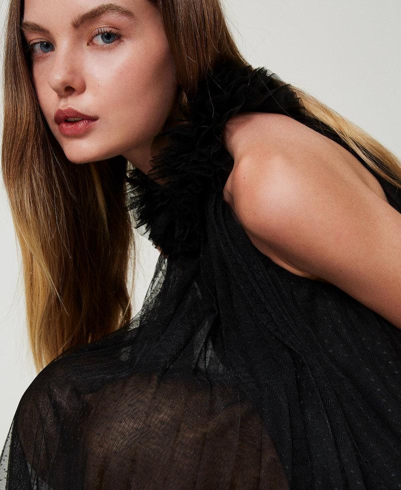 Scee By Twin Set Abito Corto In Tulle Plissé