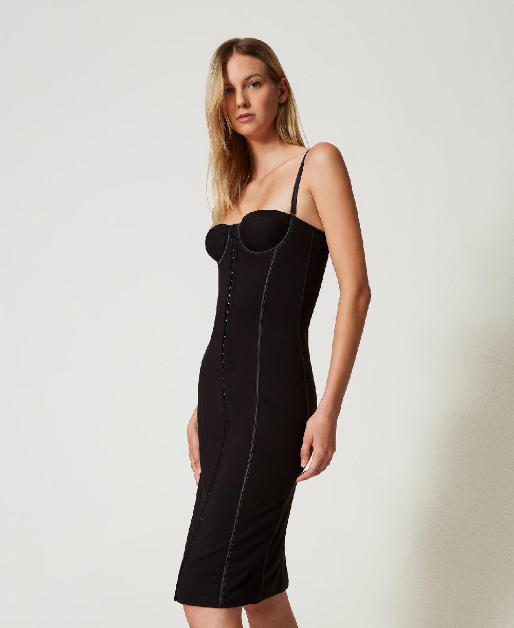 Scee By Twin Set Abito Longuette Bustier Con Ganci