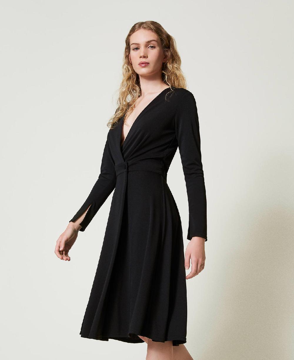 Scee By Twin Set Abito Longuette In Jersey Crêpe