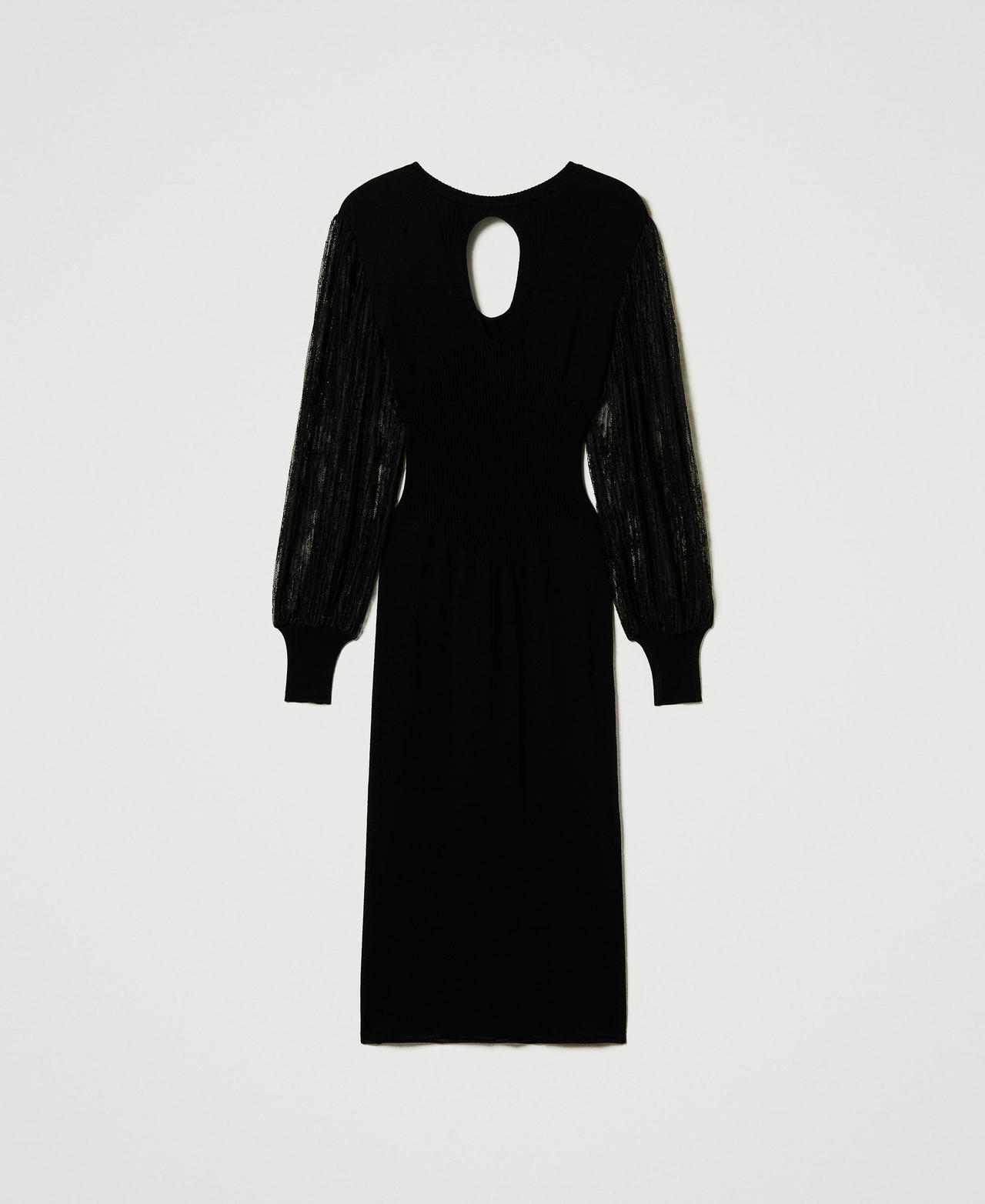 Scee by twin set Abito longuette in maglia e pizzo