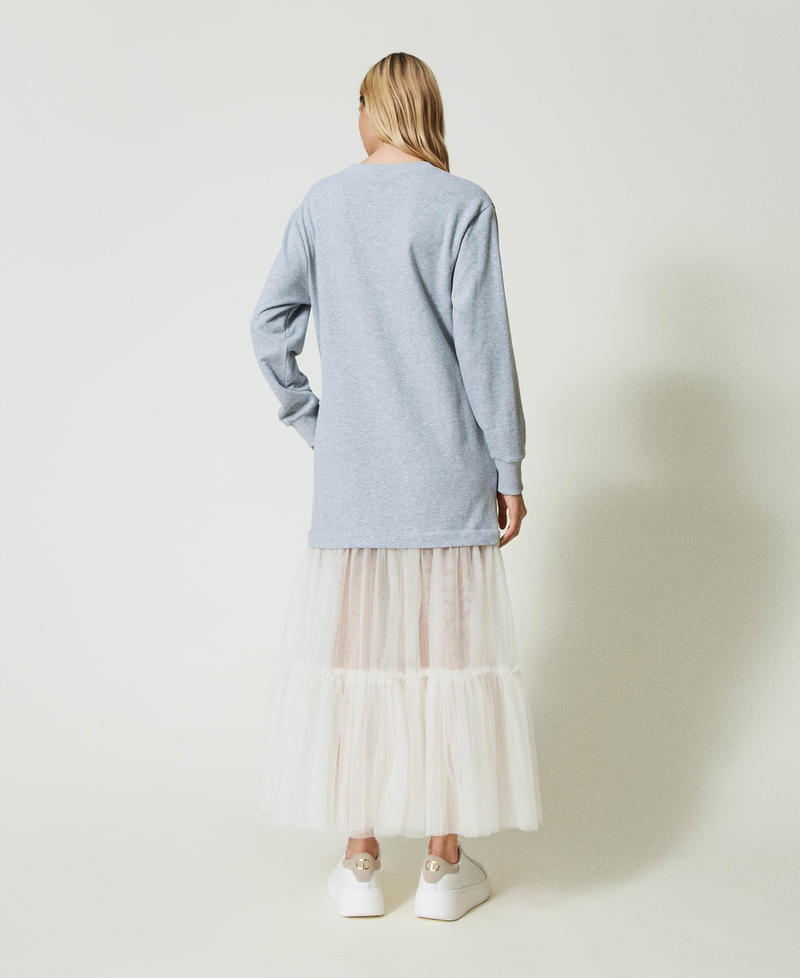 Scee By Twin Set Abito Lungo In Felpa E Tulle