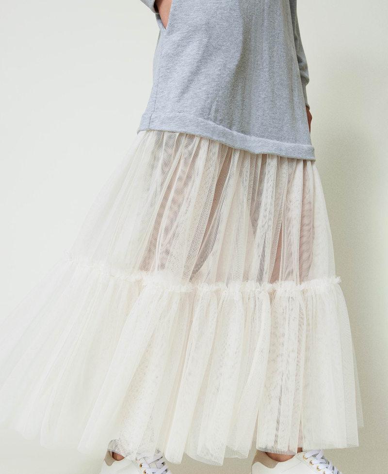 Scee By Twin Set Abito Lungo In Felpa E Tulle