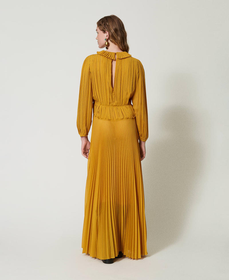 Scee By Twin Set Abito Lungo In Georgette Plissé