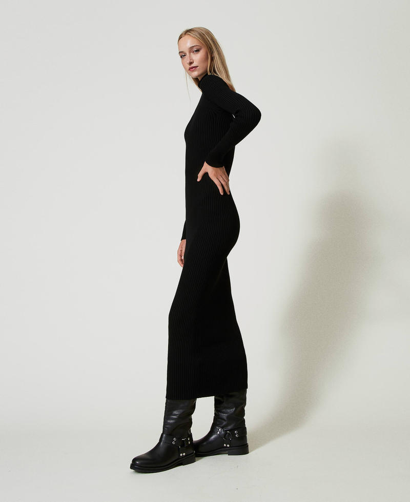 Scee By Twin Set Abito Lungo In Maglia Con Oblò