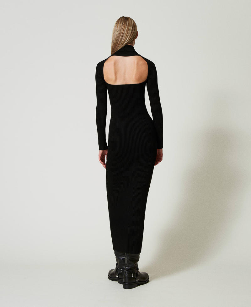 Scee By Twin Set Abito Lungo In Maglia Con Oblò