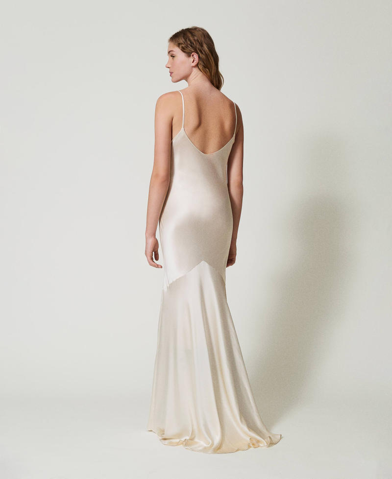 Scee By Twin Set Abito Lungo In Raso Di Misto Seta