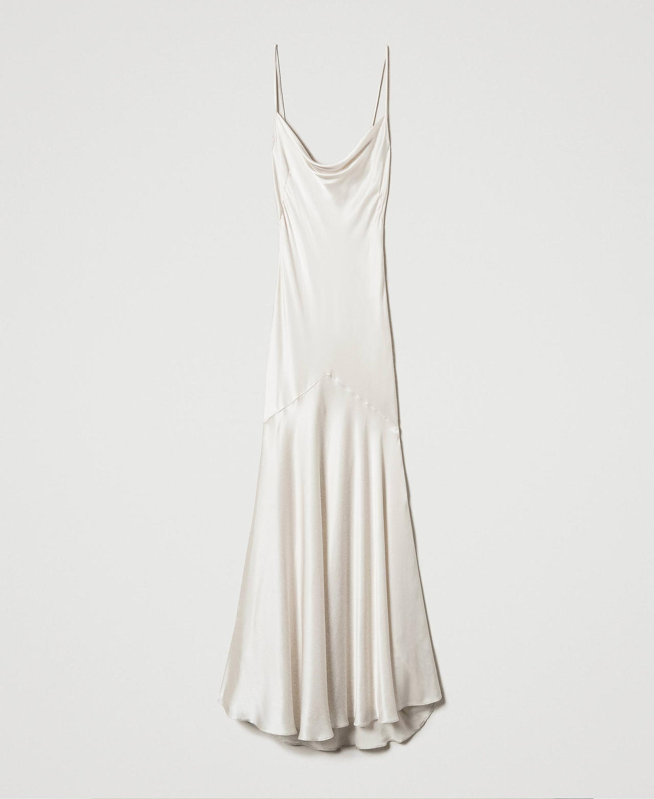 Scee by twin set Abito lungo in raso di misto seta