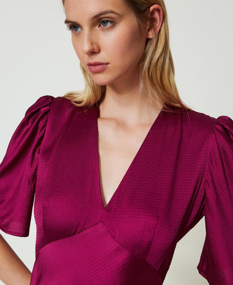 Scee By Twin Set Abito Lungo In Raso Martellato