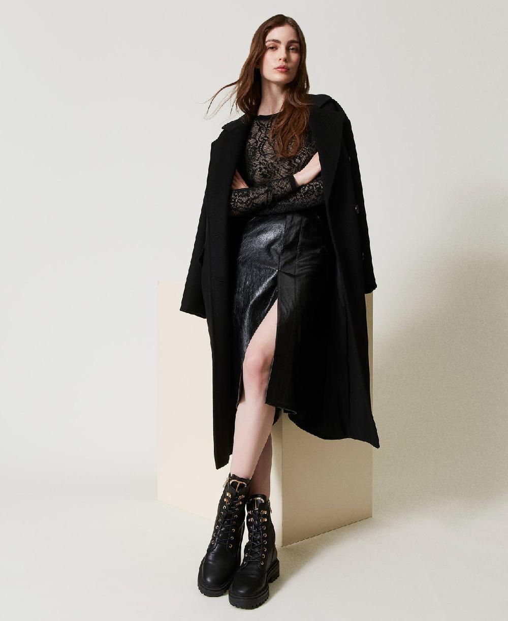 Scee by twin set Anfibi con Oval T in strass