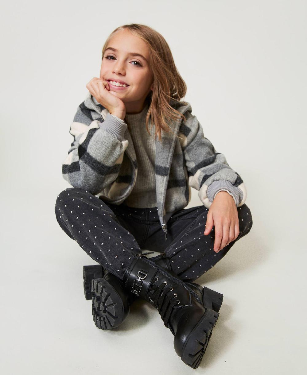 Scee by twin set Anfibi in pelle con cinturino