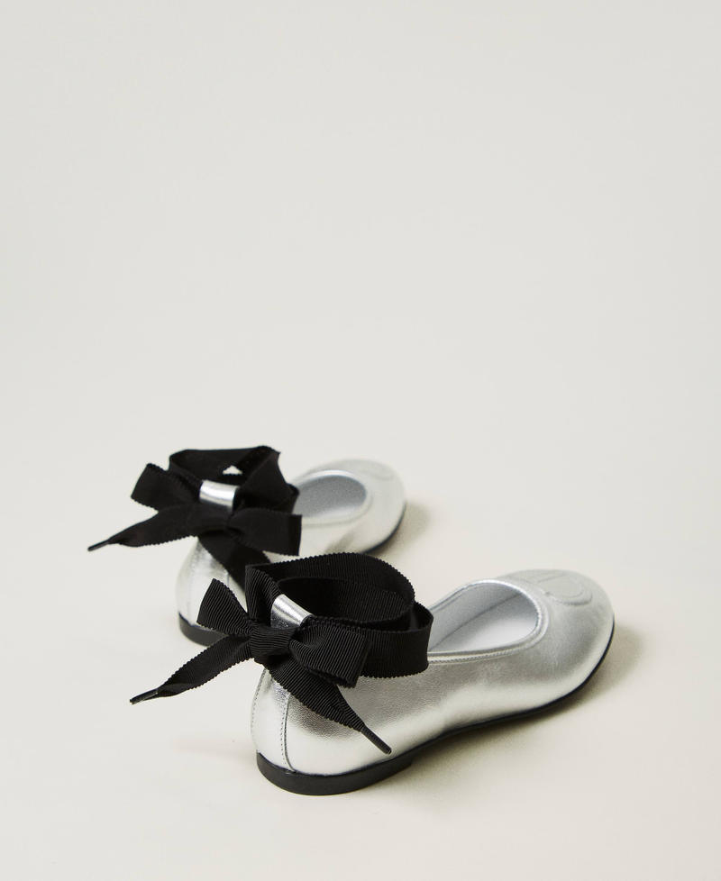 Scee By Twin Set Ballerine In Pelle Con Nastri