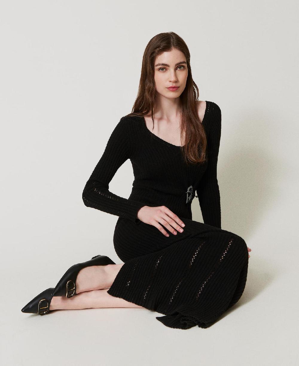 Scee by twin set Ballerine in pelle con Oval T