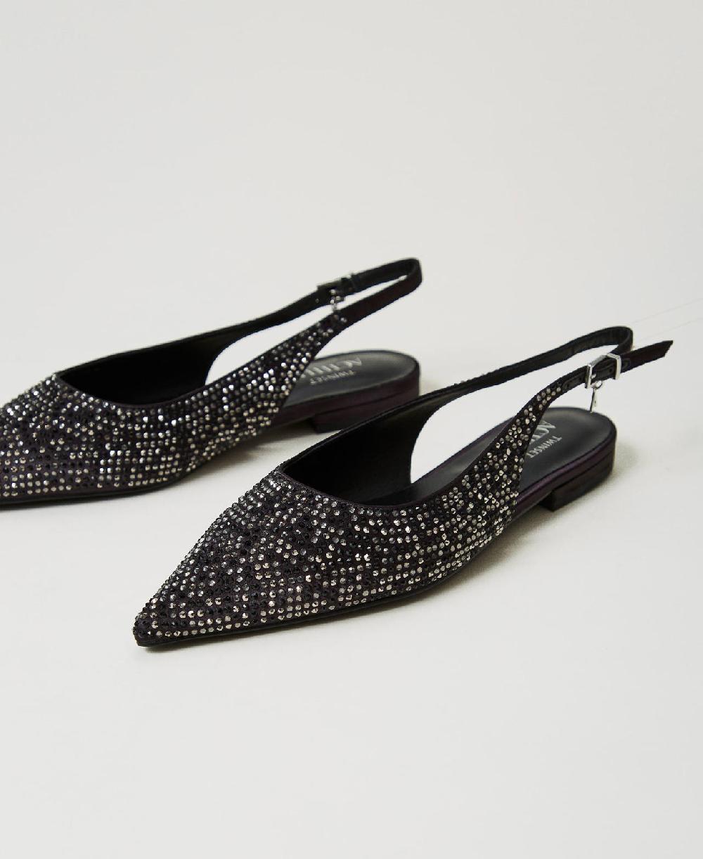 Scee By Twin Set Ballerine Sling Back Con Strass
