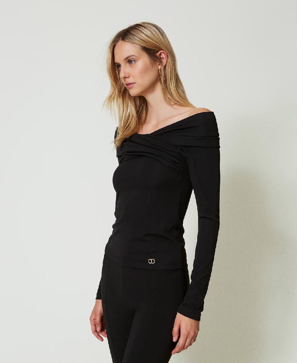 Scee By Twin Set Blusa Con Scollo Arricciato