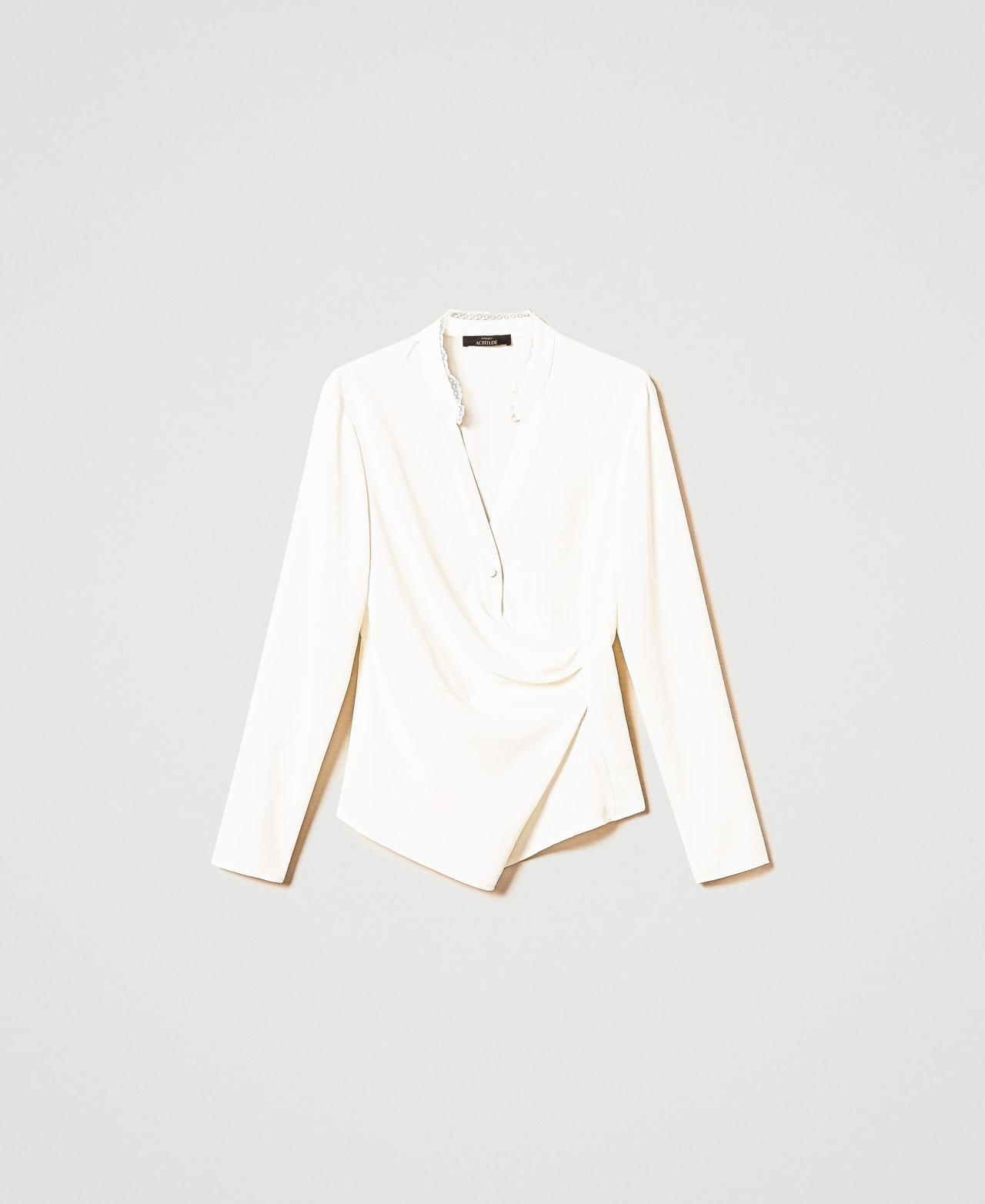 Scee by twin set Blusa in crêpe de Chine riciclato