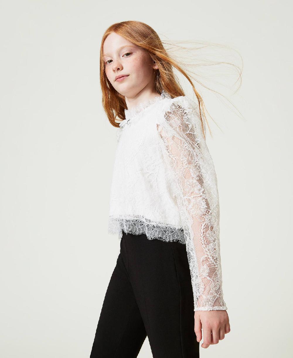 Scee By Twin Set Blusa In Pizzo Valenciennes