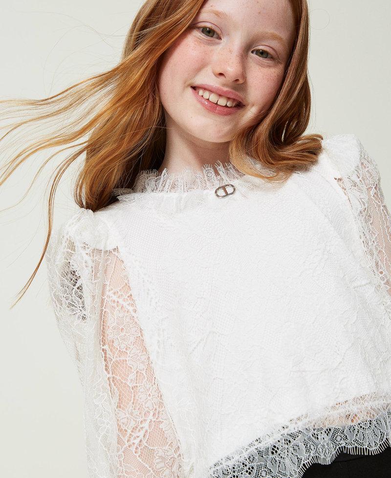 Scee By Twin Set Blusa In Pizzo Valenciennes