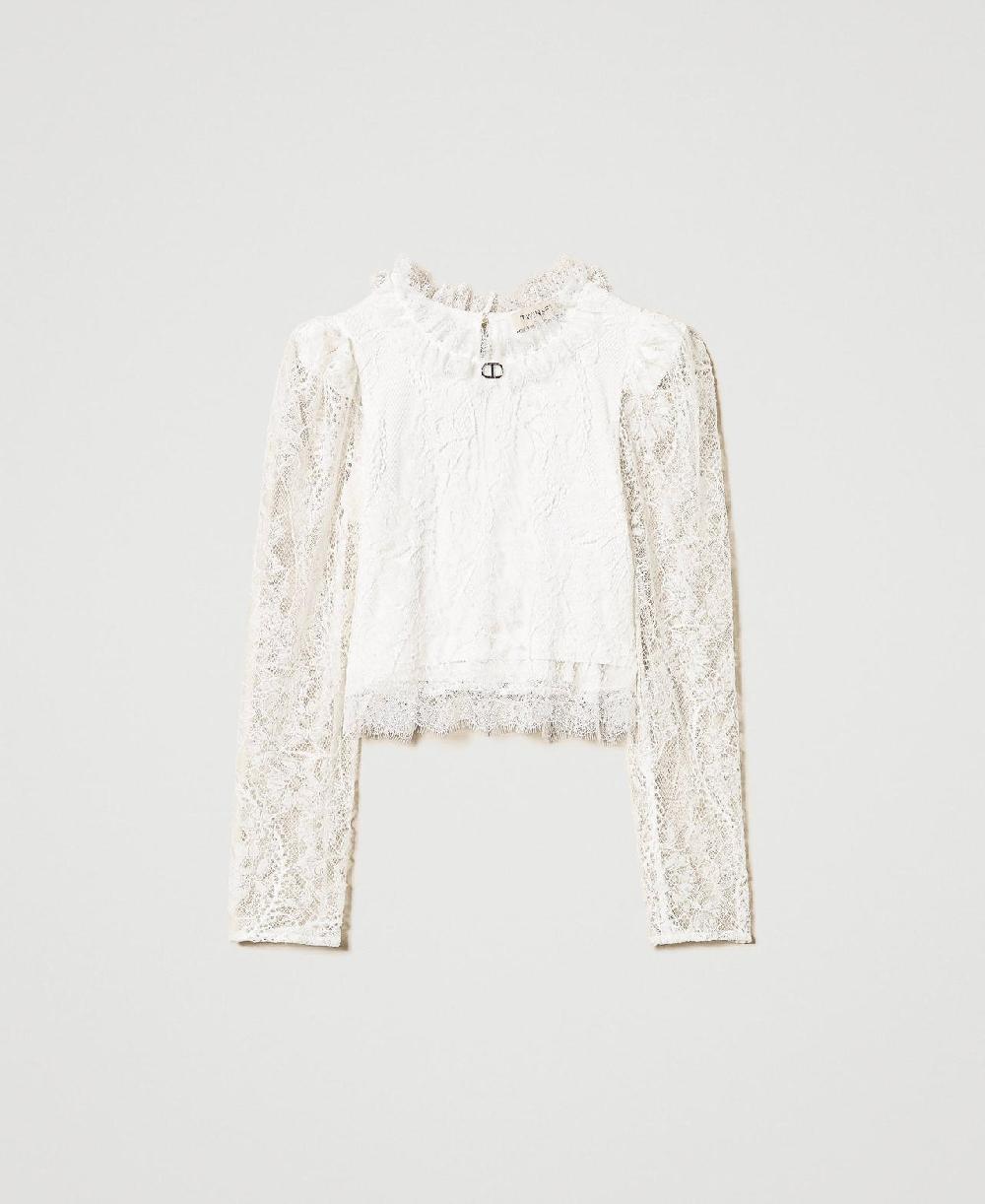 Scee by twin set Blusa in pizzo Valenciennes