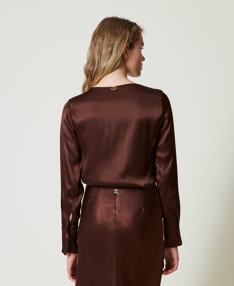 Scee By Twin Set Blusa In Raso Con Oval T