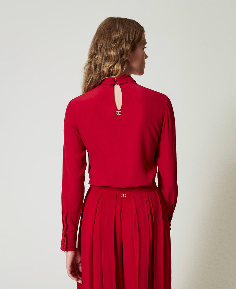 Scee By Twin Set Blusa Misto Seta Con Fiocco