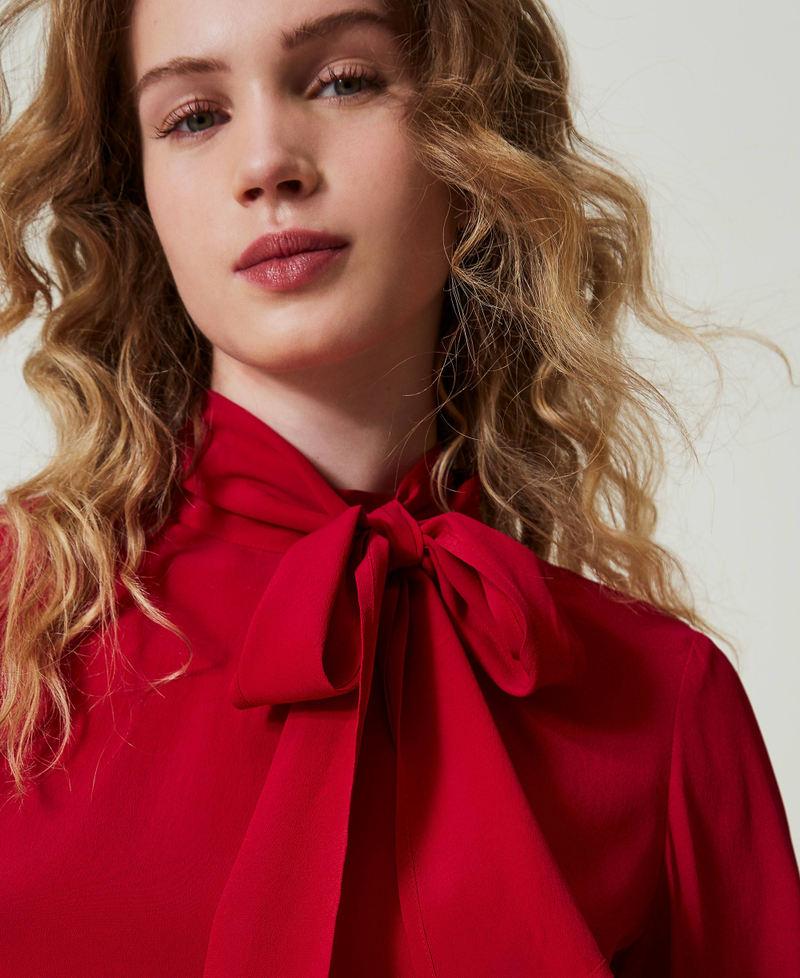 Scee By Twin Set Blusa Misto Seta Con Fiocco