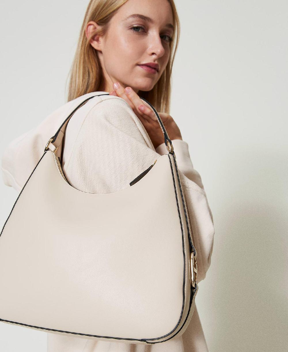 Scee by twin set Borsa hobo con fibbia Oval T