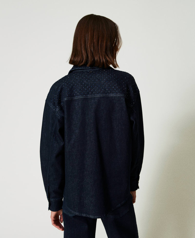 Scee By Twin Set Camicia In Jeans Con Strass