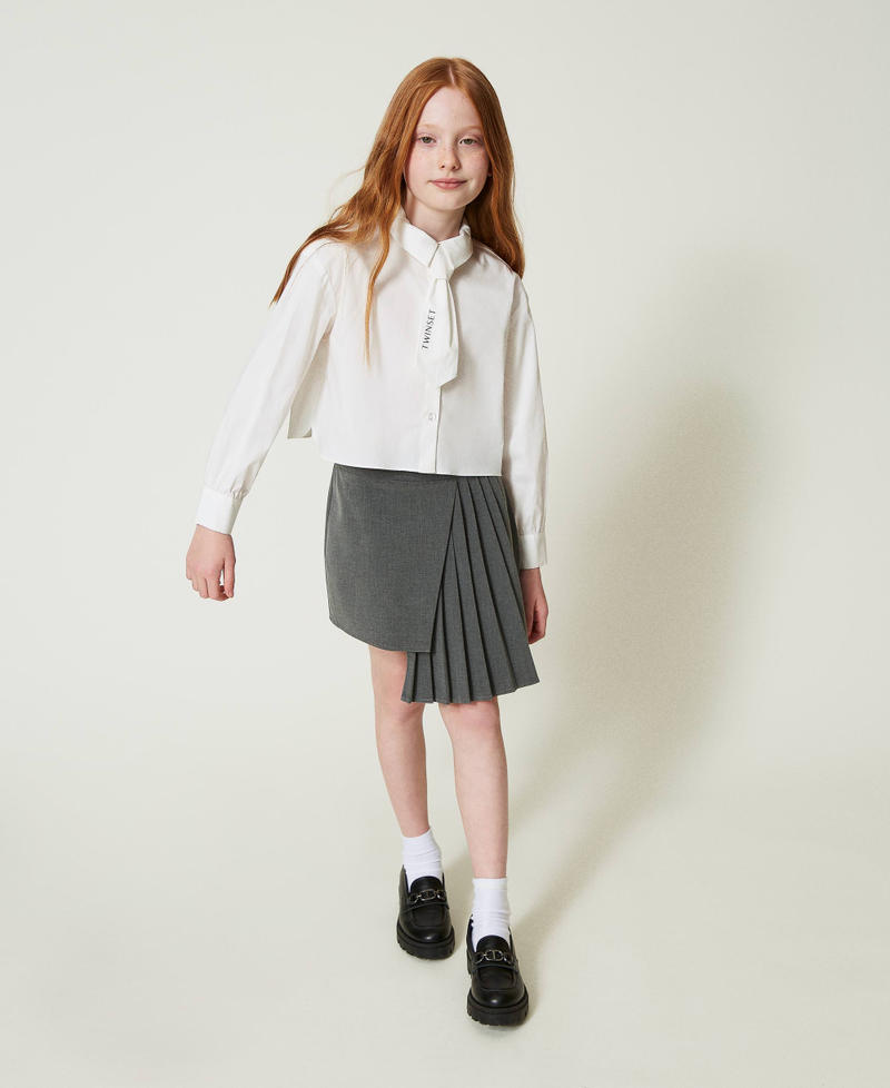 Scee By Twin Set Camicia In Popeline Con Cravatta