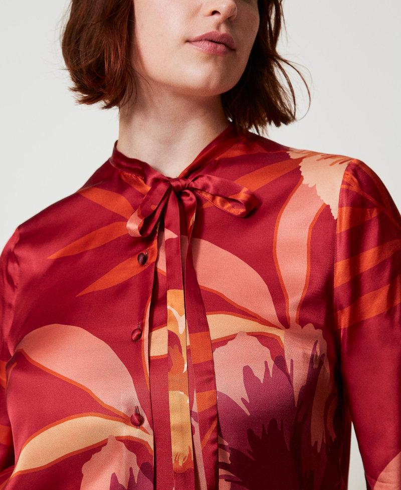 Scee By Twin Set Camicia In Raso A Fiori