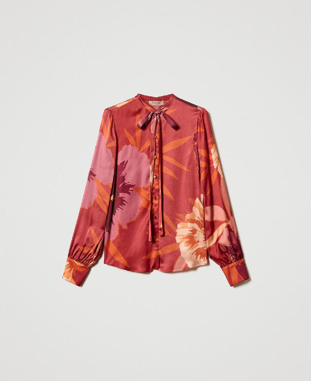 Scee by twin set Camicia in raso a fiori