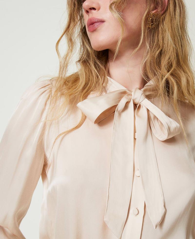 Scee By Twin Set Camicia In Raso Con Fiocco