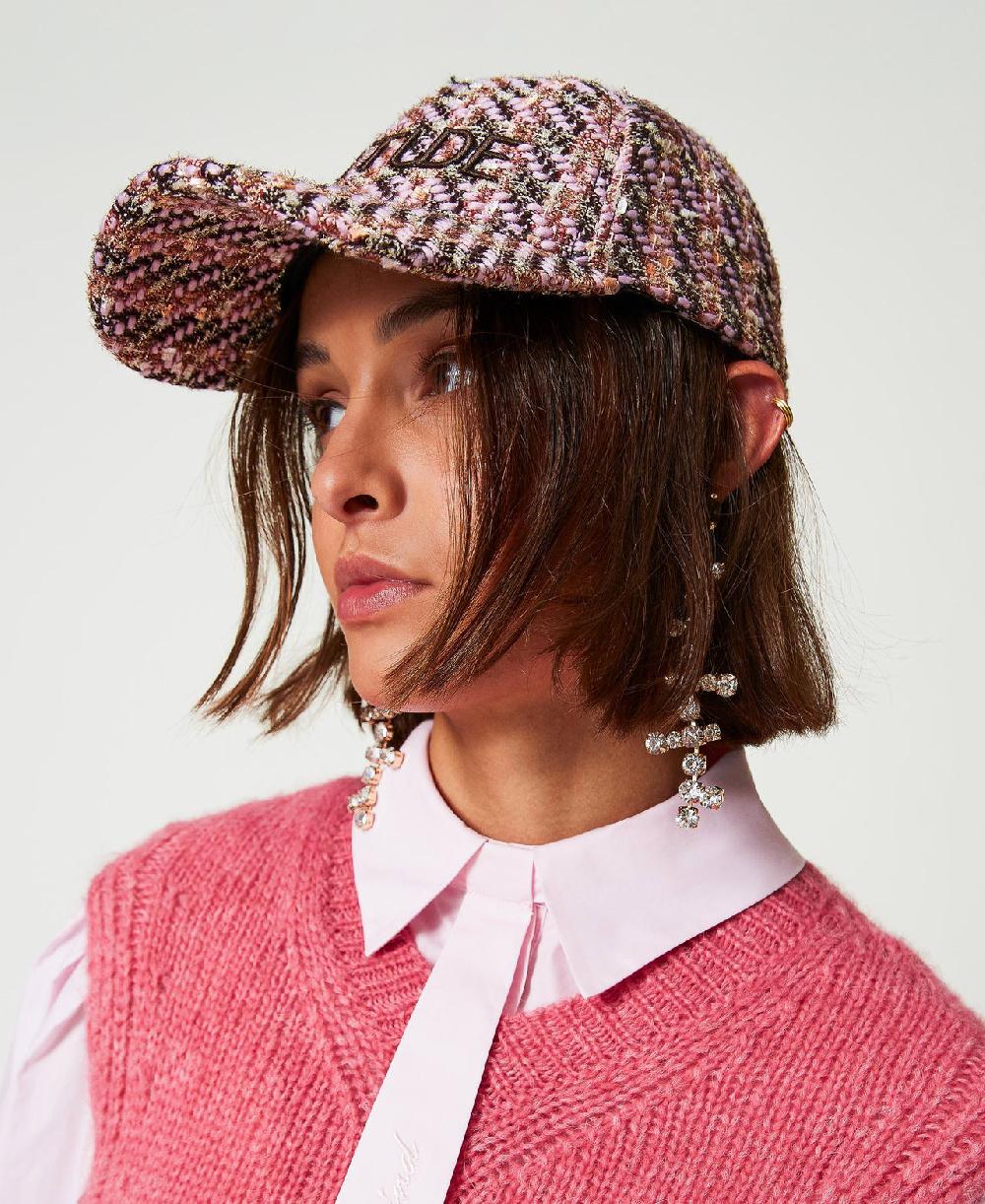 Scee by twin set Cappello da baseball in bouclé