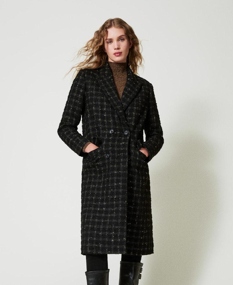 Scee By Twin Set Cappotto Bouclé A Disegno Check