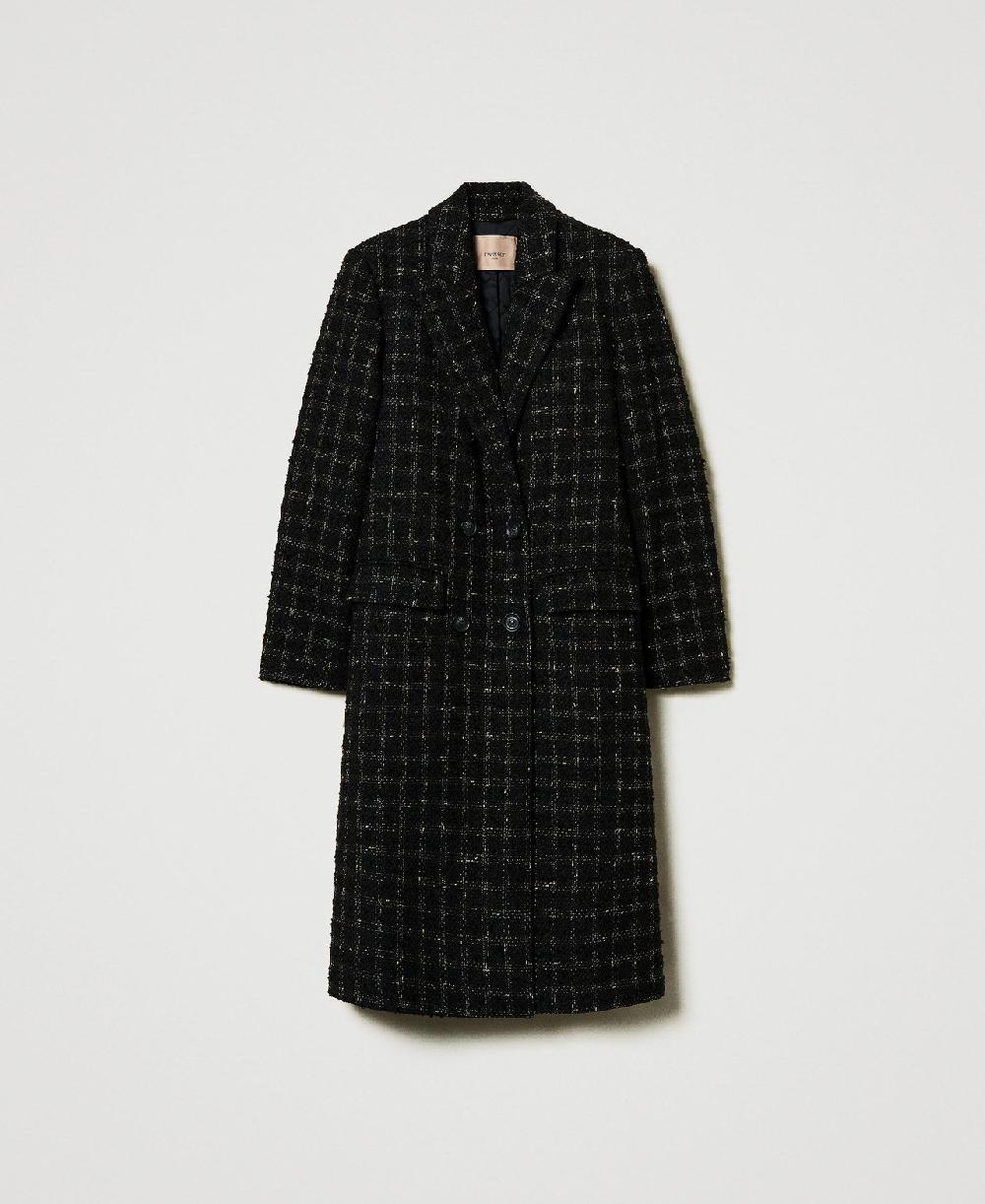 Scee by twin set Cappotto bouclé a disegno check