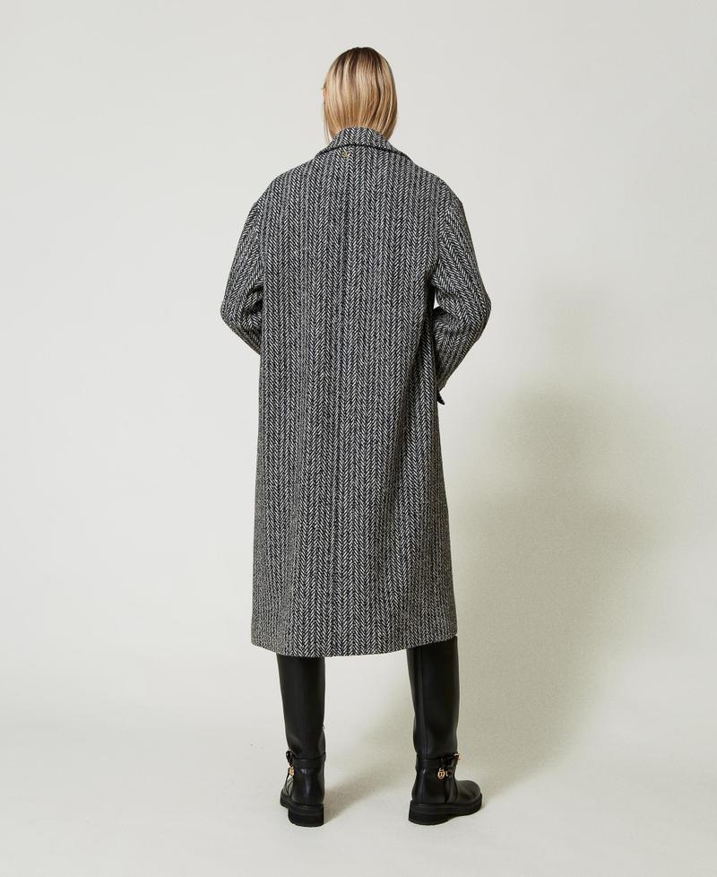 Scee By Twin Set Cappotto In Misto Lana Gessato