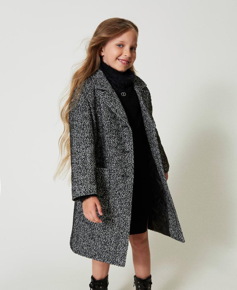 Scee By Twin Set Cappotto In Panno Chevron