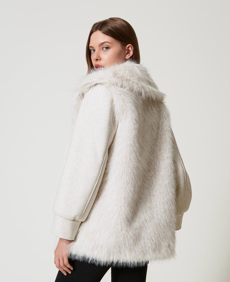 Scee By Twin Set Cappotto In Panno E Faux Fur