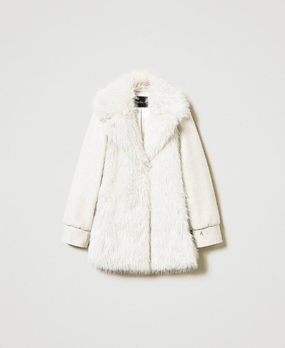 Scee by twin set Cappotto in panno e faux fur