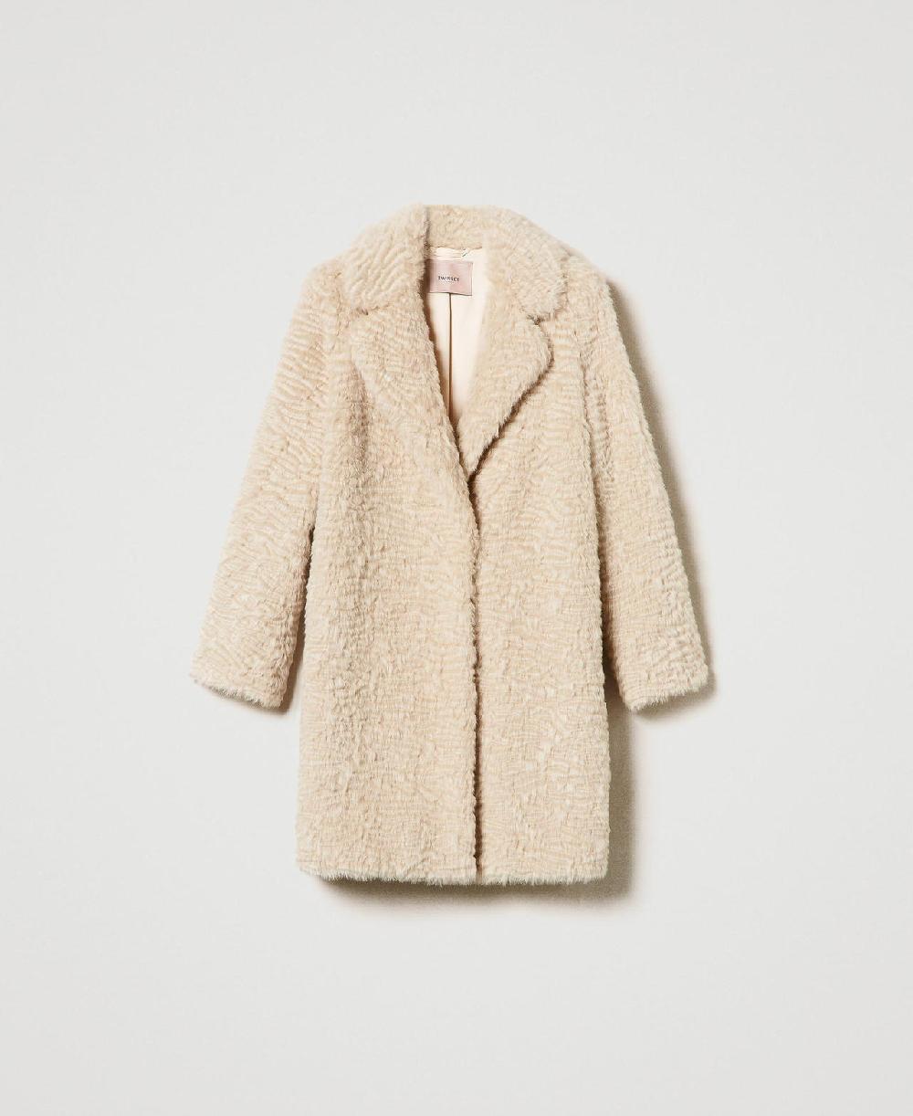Scee by twin set Cappotto longuette in faux fur
