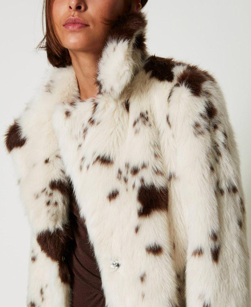 Scee By Twin Set Cappotto Lungo In Faux Fur