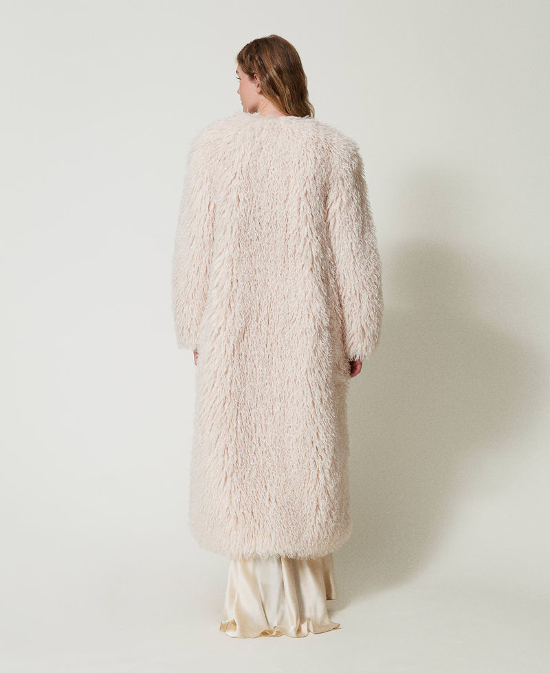 Scee By Twin Set Cappotto Lungo In Faux Fur