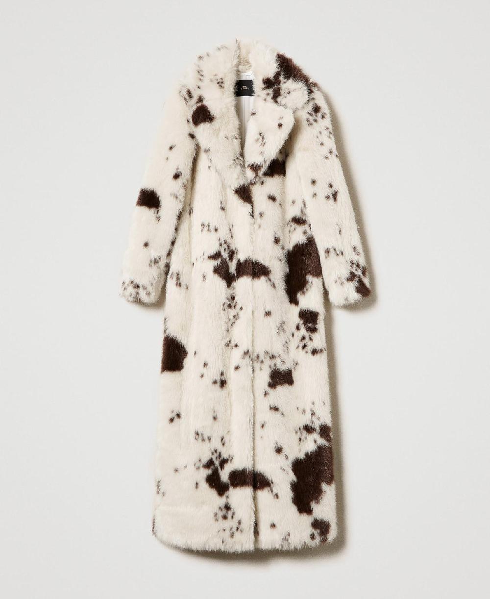 Scee by twin set Cappotto lungo in faux fur